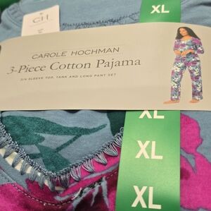 Carole Hochman Midnight Women's 3-Piece Cotton PJ Set, New